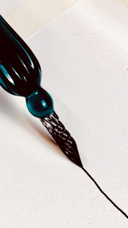 #wipartwork I recently acquired India ink and glass pens, and am I having a great time with those! The ink is so highly pigmented: great for mark making, asemic writing, using with a brush or with the pens. PS I have an asemic writing video: 3 easy ways up on my YouTube, link is in my bio.
🇫🇷 j’ai récemment acquis des plumes en vitre et de l’encre de l’Inde, (je suis toujours porté à dire encre de Chine parce que c’est ça qu’on avait au secondaire dans mes cours d’art plastique. Est-ce que vous en souvenez?) Cette encre est super pigmentée, extraordinaire pour faire des marques ou de l’écriture,  avec un pinceau ou avec les plumes. 
📷: ©️2026 rosemarymichel.com
#artistepeintre #inkandpen #indiaink #glasspen #markmaking #creatives #wipart